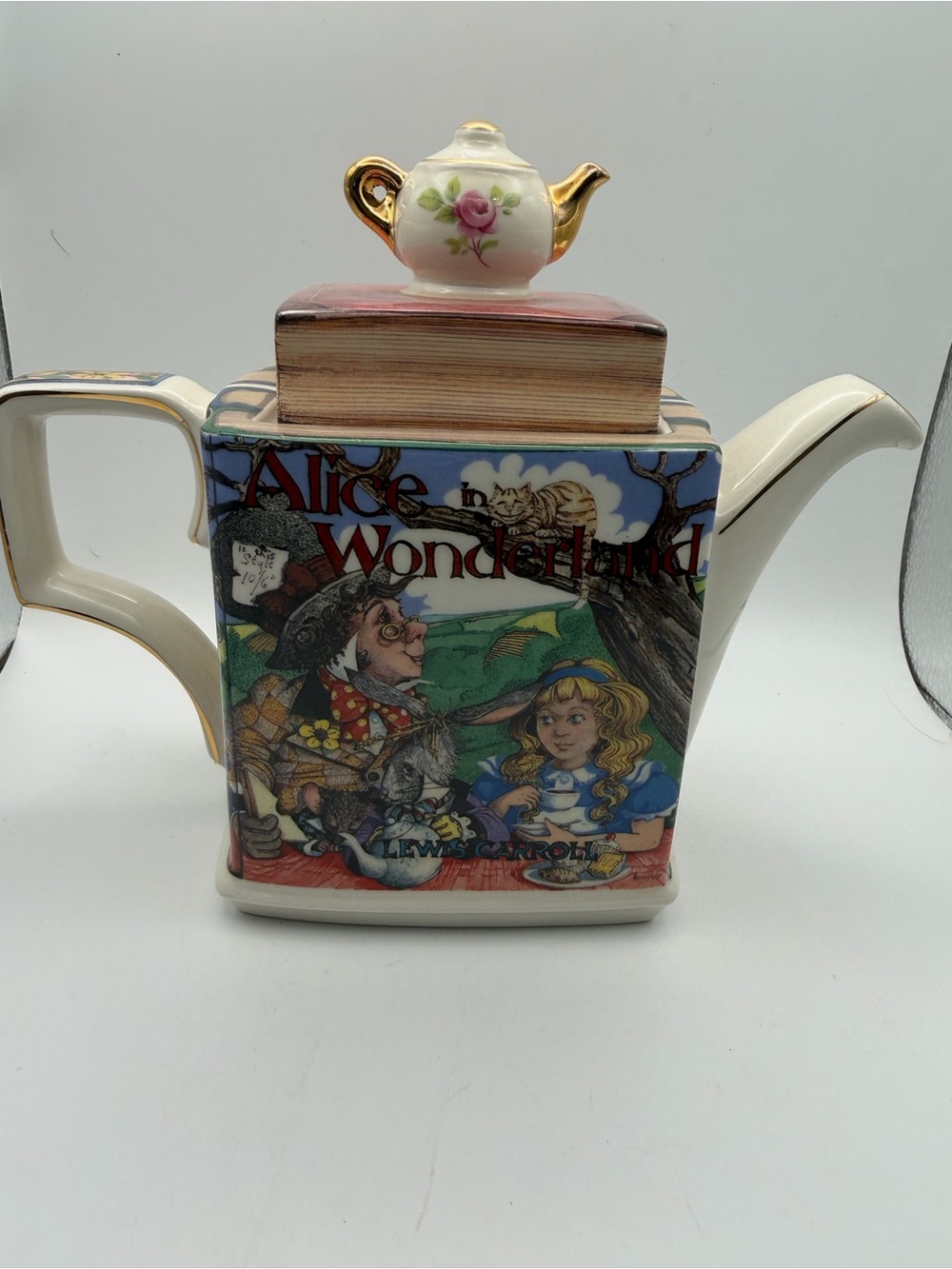 VTG 97' James Sadler Alice in Wonderland Ceramic Teapot Glossy